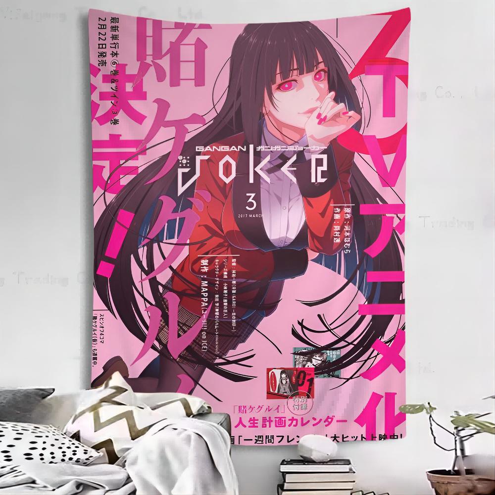 Kakegurui Jabami Yumeko Chart Tapestry Art Science Fiction Room Home Decor Cheap Hippie Wall Hanging