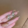 Christmas Snowflake Earrings With Colorful Rhinestones And Alloy For Women