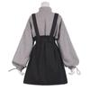 Vintage Frauen Gothic Punk Lolita Kleid Lässig Hohe Taille Langarm Hut Kragen Sexy Gry Schwarze Mädchen Mini Kleider Gothic Kleidung