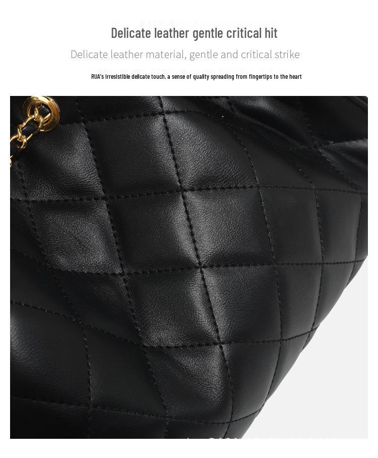 25C Women's Hippie Hobo Fashion Bucket Bag - Chain Crossbody, Drawstring Shoulder & Underarm Design