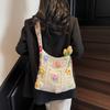 Women Cute Knitting Tote Bag Wear Resist Lovely Woven Shoulder Bag Stylish Knit Shoulder Bag Seaside Trip Shopping Beach Bag