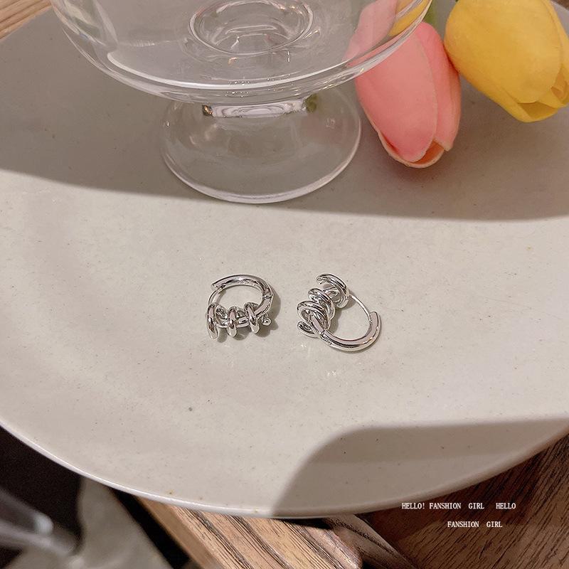 925 Silbernadel Koreanische Geometrische Ohrringe - Trendiger, Süßer & Cooler Stil für Frauen