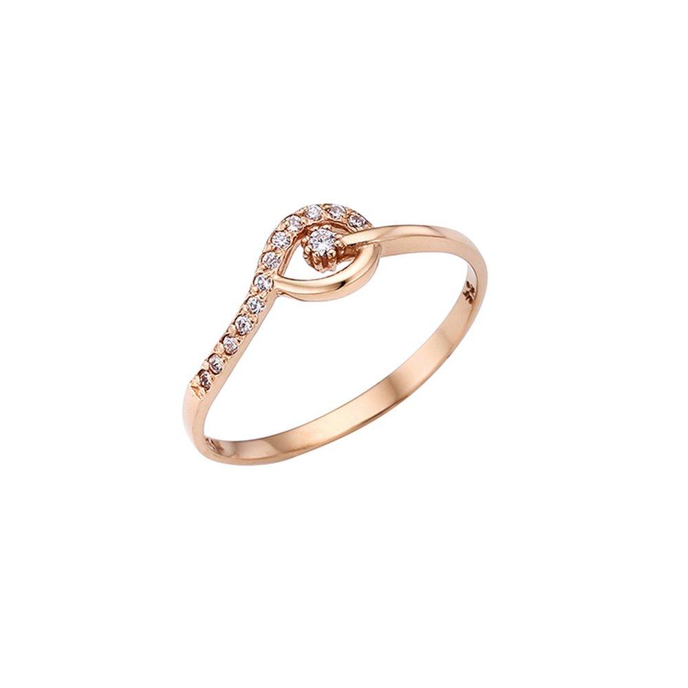 

14K 18K Waterdrop Curve Cubic Ring 14K yellow gold / Size: 11