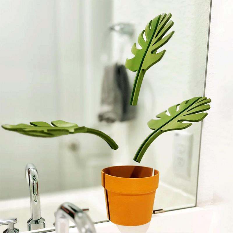 Specchio Monstera Organizer da Bagno Specchio Porta Gioielli Porta Bracciali Porta Orologi Porta Portafogli Organizzatore Spazzolini da Denti Dentifricio