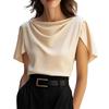 Dames Tops Onregelmatig Korte Mouw Normale Pasvorm Blouse Effen Kleur Losse Pasvorm Lichtgewicht Blouse Werkfeesten Casual Kleding