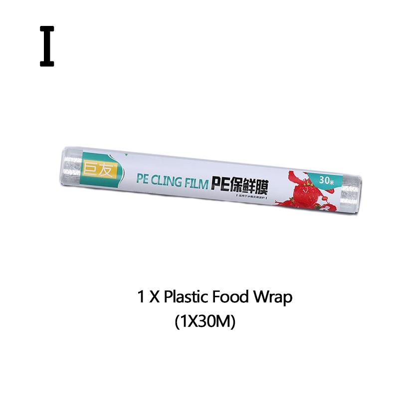 Plastic Wrap Dispenser with Slide Cutter Reusable Food Wrap Cutter Household Cling Film Cutter Refillable Cling Film Dispenser