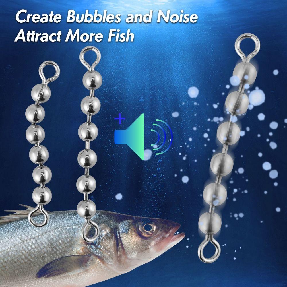 5pcs Bead Fishing Bead Chain Swivel Fishing Rolling Solid Ring Connector  Trolling Rig Saltwater