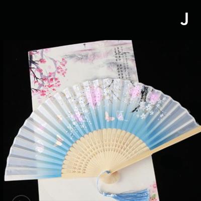 Chinese Style Fan Pattern Folding Folding Hand Held Flower Fan Women Photo Prop