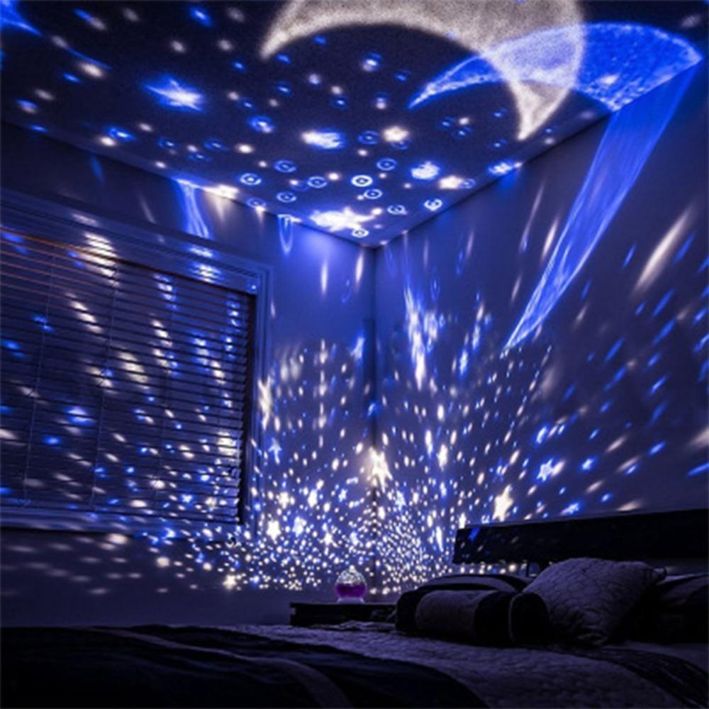 360 Degree Rotation Star Projector Night Light Colorful Star Night Light Relaxation синий