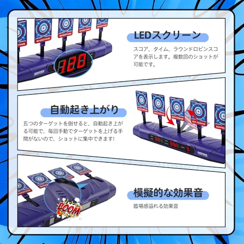 CYFIE Electronic Target Shooting Game with Auto-Rise, Target Aiming, Auto-Scoring, Shooting Practice, Sound Effects, 4 Game Modes, Extra Targets, Wris