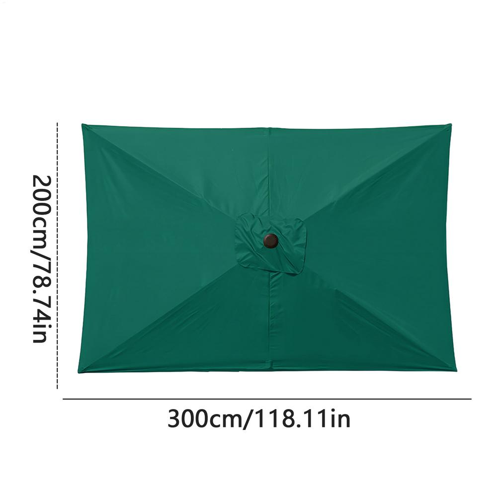 Patio Umbrella Surface Replacement Cloth Rainproof Sunshade Cloth Rectangular Umbrella Canopy Replacement Garden Accessories зелёный
