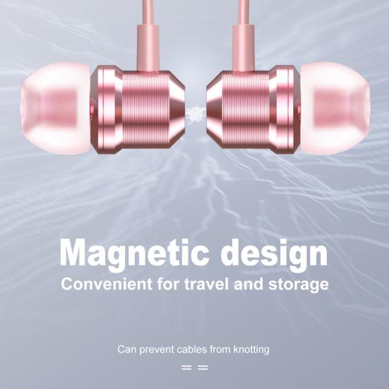 In-ear Wired Earphone Metal Magnetic Subwoofer Mic Volume Control Gaming Headset