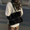 Borsa da donna vintage autunnale e invernale, grande capacità, borsa a tracolla in pelle scamosciata, tinta unita, semplice, casual, borsa da pendolare, borse retrò