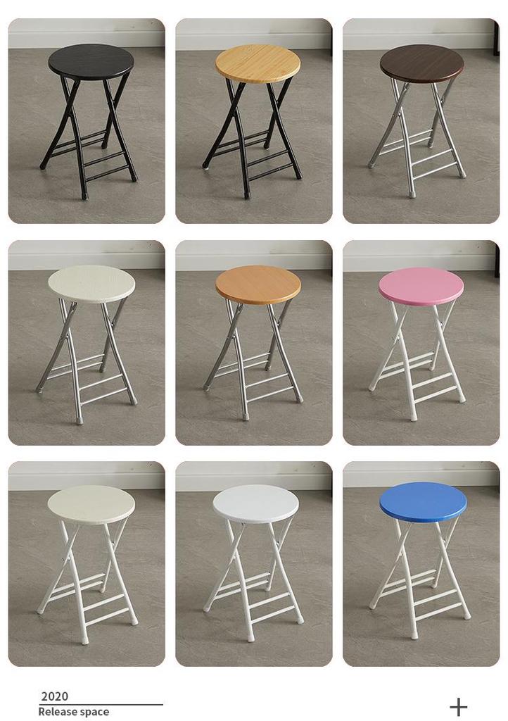 Portable Folding Dining & Leisure Chair with Backrest - Adult Indoor/Outdoor Round & Tall Stool