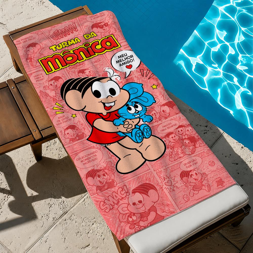 Animation Turma da Monica Towel Towel Soft Pool Gift For Travel Gym Shower Cool Camping Quick Dry Sports Large Beach Towel