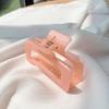 2Pcs Women Anti-break Transparent Frosted Rectangle Hair Claws Sweet Hair Decor for Curly Wavy Hair Styling Use