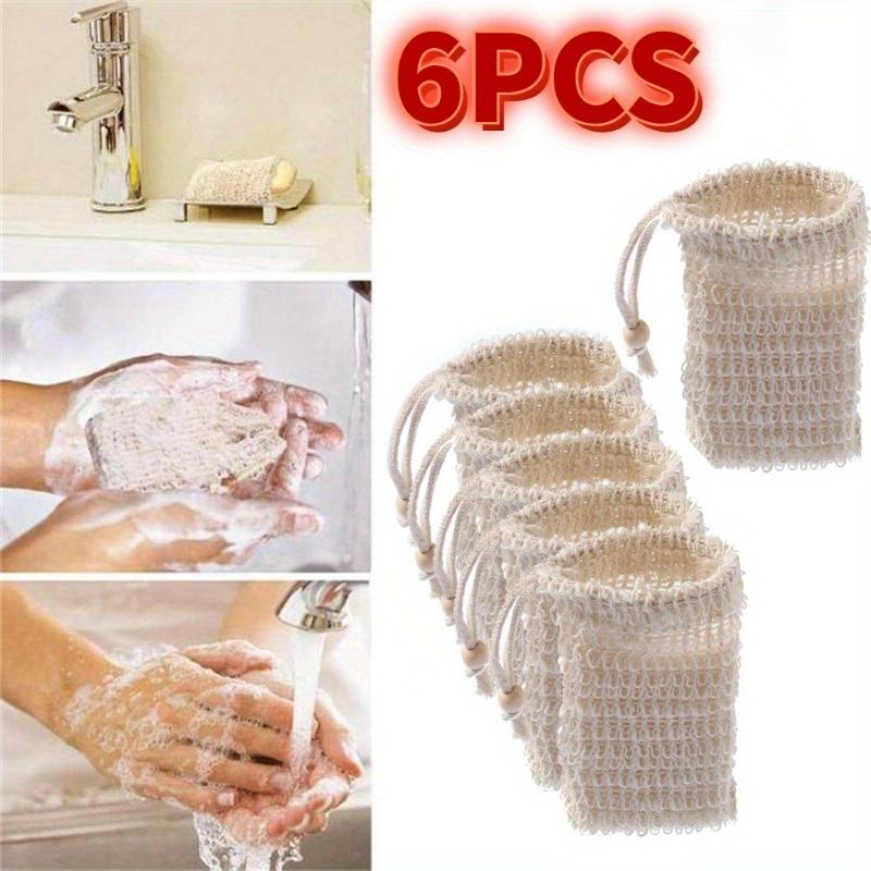 Soap Bag Set Natural Ramie Mesh Exfoliating Double Layer Foam Soap Protection Eco Shower Sponge Bag Loofah Bathroom Essentials