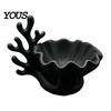 Matte Texture Jewelry Tray 3D Printed Shell Shape Dish Tray, Ocean Wave Organizer with Grooved Design, Ring Earring Holder Vanity Earrings