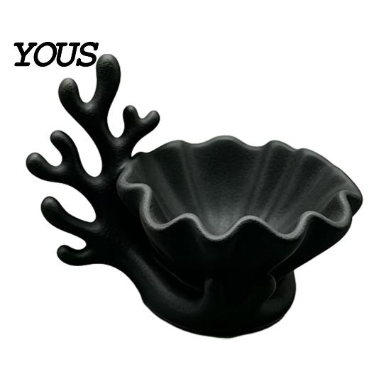 Matte Texture Jewelry Tray 3D Printed Shell Shape Dish Tray, Ocean Wave Organizer with Grooved Design, Ring Earring Holder Vanity Earrings