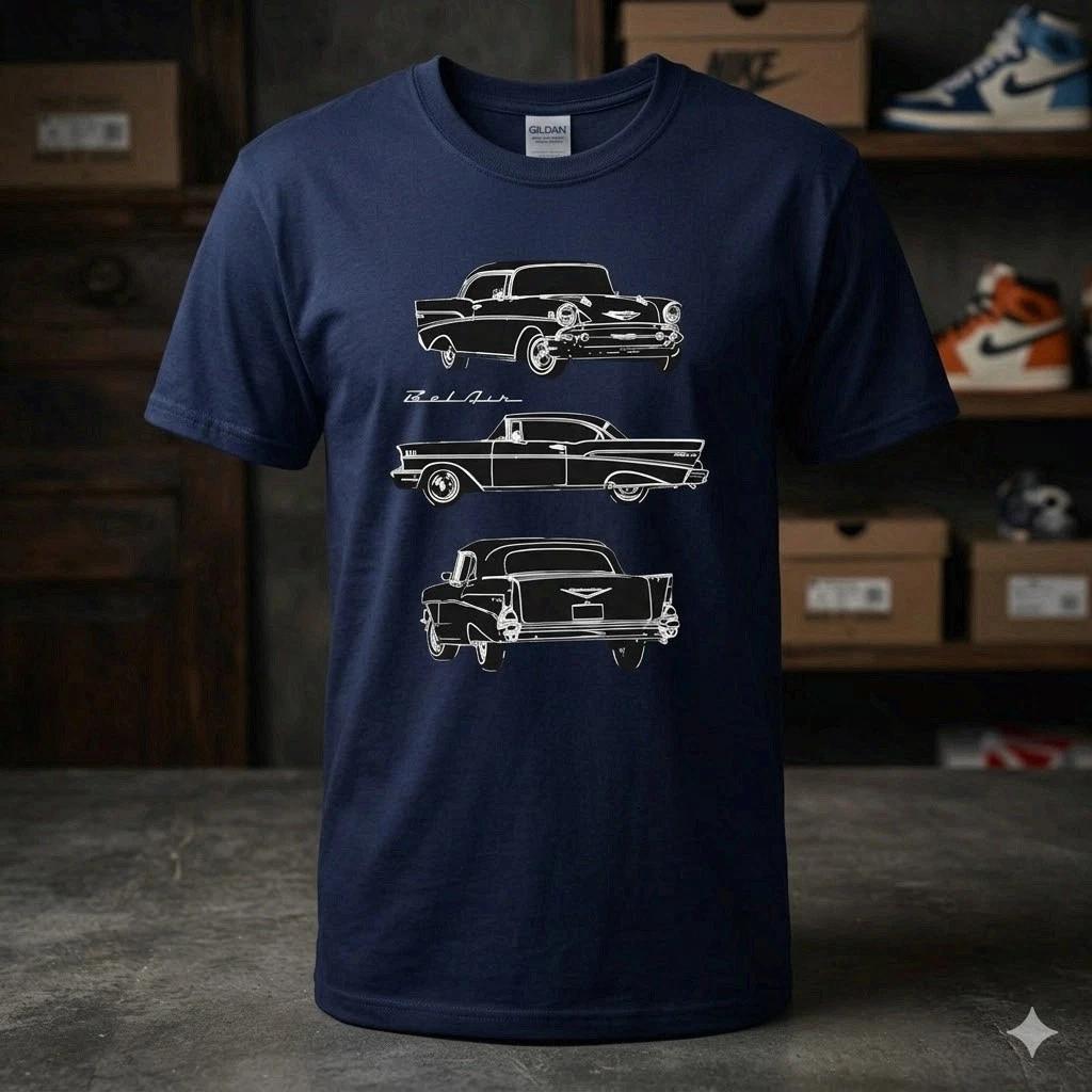 1955 Chevy Shirt Classic Chevrolet Car Retro Hot Rod T-Shirt XXXXL