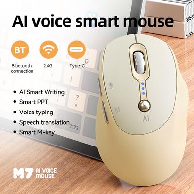 NEW AI Mouse Voice Intelligent Bluetooth 2.4G Wireless Type-C Charging Voice Input Writing Translation Tablet Laptop Quick Input