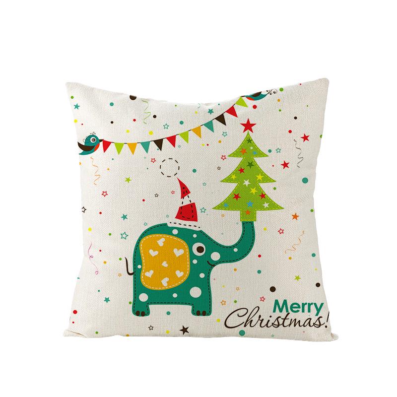 Christmas Polyester Pillow Cover Cartoon Digital Print Cushion Cover New Home Decoration Cushion Cover