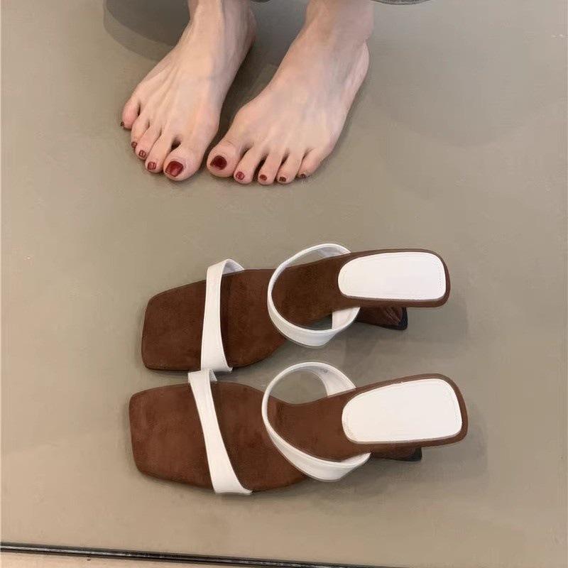 Design sense niche sandals 2025 summer French gentle fairy wind open toe high heel wedge cool slippers