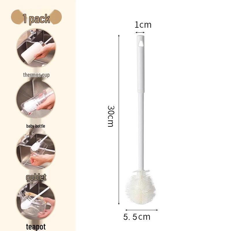 

Гибкая чашка-щетка с длинной ручкой для чистки термобутылок и детских бутылочек