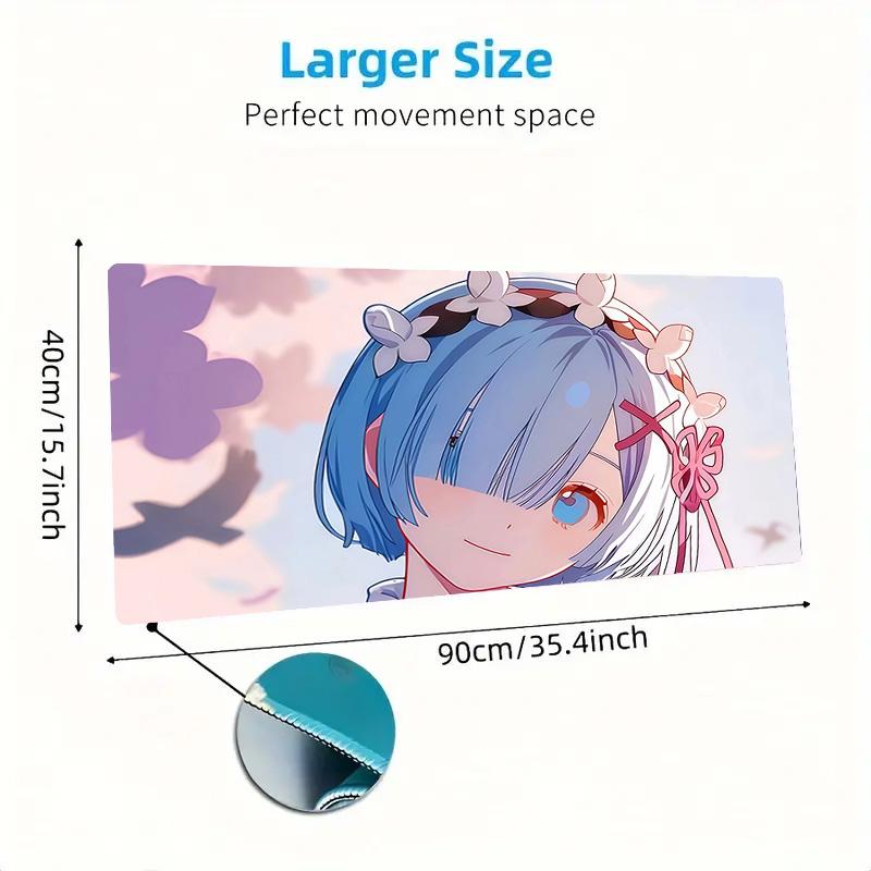 ReZero Print Cushion Non-slip Laptop Tablet Big Mousepad XXL Mat Mini PC Playmat With Lock Edge