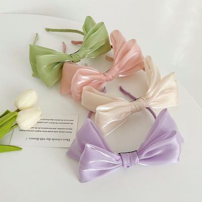 Headwear Hair Accessories Bright Silk Hairband Korean Style Hairband Women Headband Bow Hair Hoop