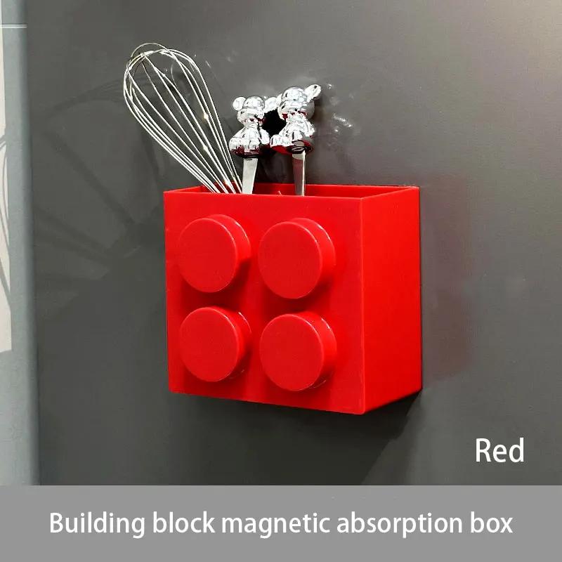 Stavebnice Lednice Úložný regál Magnetický nástěnný box na různé předměty Úložný regál na bok lednice