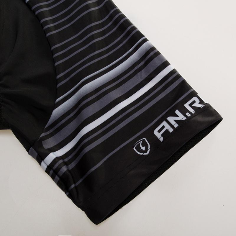 Anti-sweat Short Sleeve Cycling Jersey Black Bib Pants Bicycle Clothing Set Sport Jerseys Contrast Color Stripe Men Cycling Clothes Suits