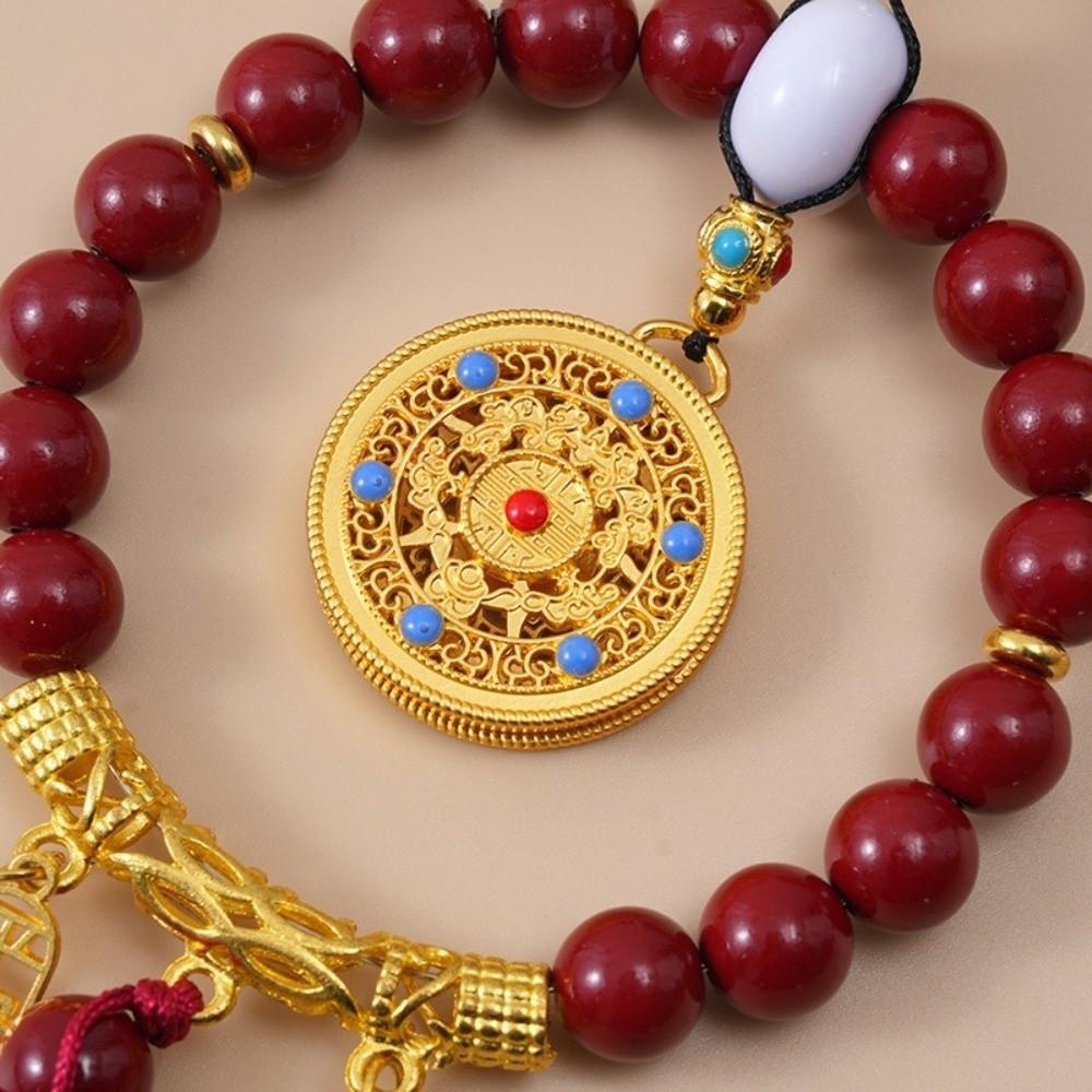 Vehicle Decoration Car Hanging Ornament Five-Fortune Round Rearview Mirror Pendant  Car Interior