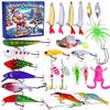 Fishing Advent Calendar 2026 for Adults 24 Day Christmas Lure Set,Including Short Long and Medium-Length Baits for Targeted Cast Distance and Coverage