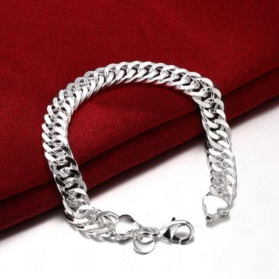 925 Sterling Silber Schlange 10mm Seite Kette Armband Für Mann Frauen Hochzeit Engagement Party Schmuck