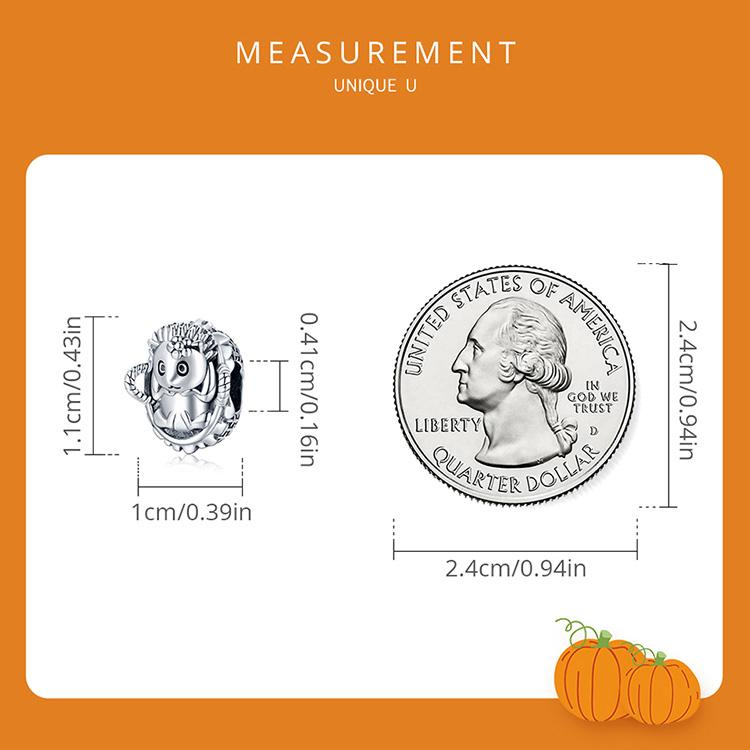 WOSTU Panier de fleurs en argent Sterling 925 pour bébé, hérisson exquis, perles breloque adaptées au Bracelet Original, pendentif, bijoux fins