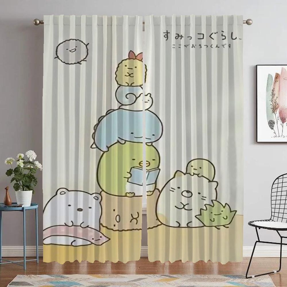Curtains for Living Room Curtain for Room 2 Panel Sumikko Gurashi Halloween Decoration Home Interior Curtains Partition Shades