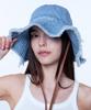 INSTANTFUNK Denim Embroidered Bucket Hat - Blue