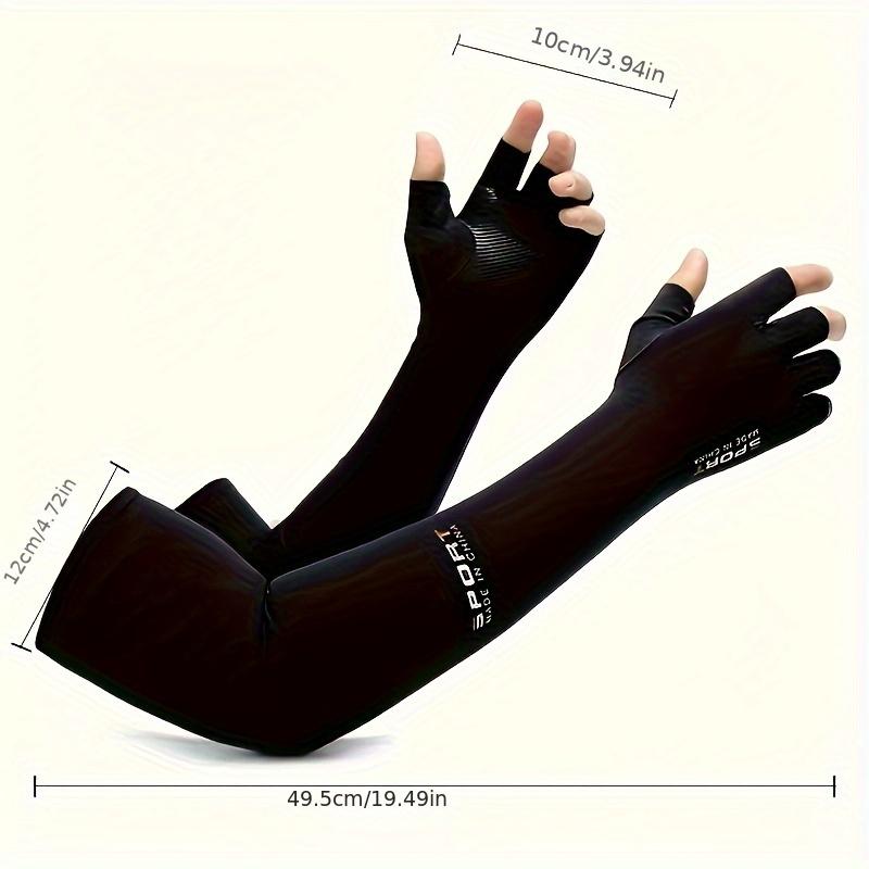 Ice Silk Arm Sleeves Summer Breathable Anti-uv Quick-dry Cycling Sleeves Sunshade Non-slip Touchscreen Hiking Driving Arm Cover