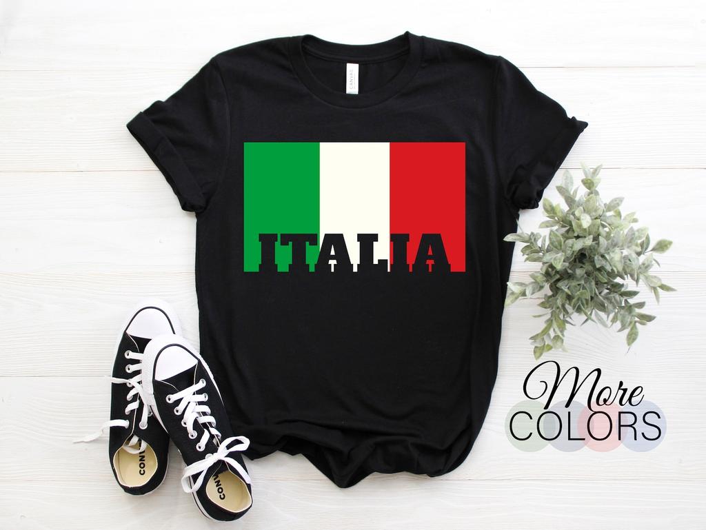 Italy Italian Flag Pride Gift T-Shirt Heritage Patriotic Born Italia Roots Fans Travel Vacation Italians Present Friday Family Sport Support