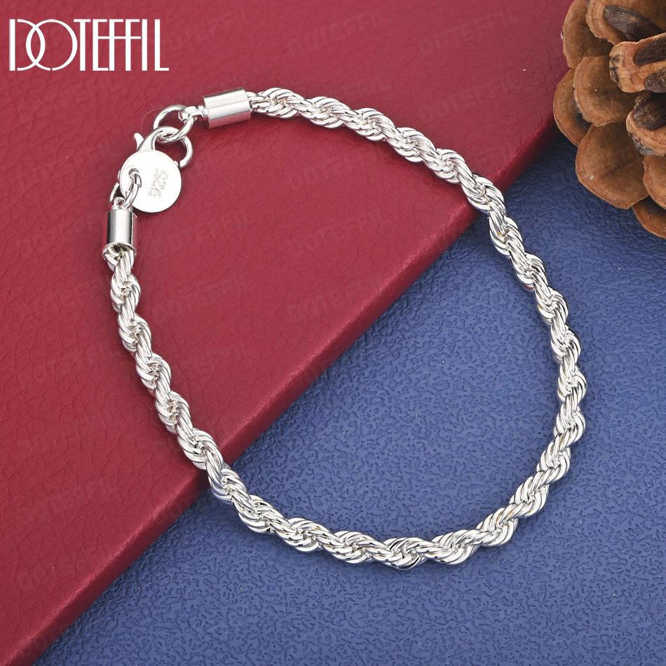925 Sterling Silver Bracelet Gift Fashion Wedding Jewelry