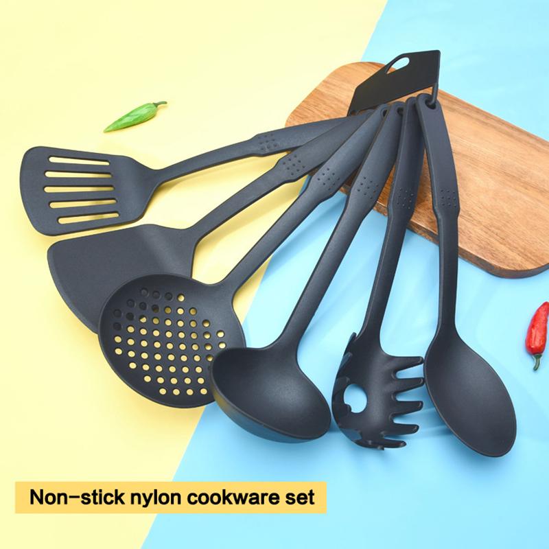 Non-stick Nylon Cookware Set (7 Pieces) - High-temperature Resistant Nylon Cooking Spoons And Spatulas
