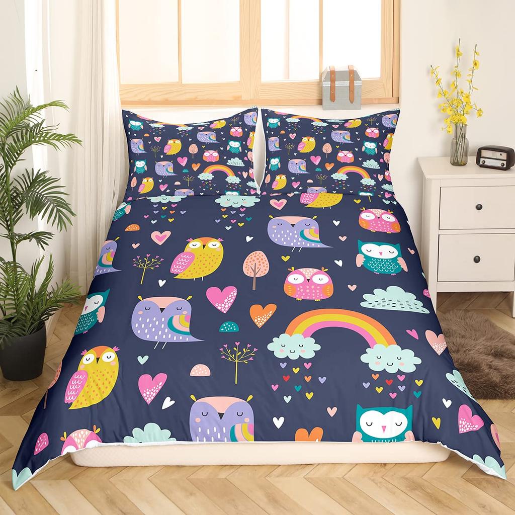 Rainbow Love Heart Duvet Cover For Kids Boys Girls Queen Size Lightweight Quilt Covers Colorful Love Hearts Bedding Set No Quilt