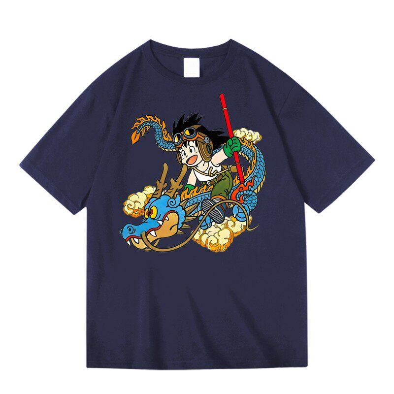 Adventure 90s Anime Dragon Ball Kid Goku TShirt Shenron Ride Graphic Tee Crew Neck Premium Cotton Fashion Streetwear Tops