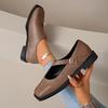 Autumn new niche design low heel square heel single shoes French square head small leather shoes