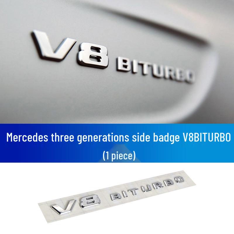 Эмблема V8 Biturbo Модифицированная V12 Боковая Литеры Автомобиля Объем Двигателя