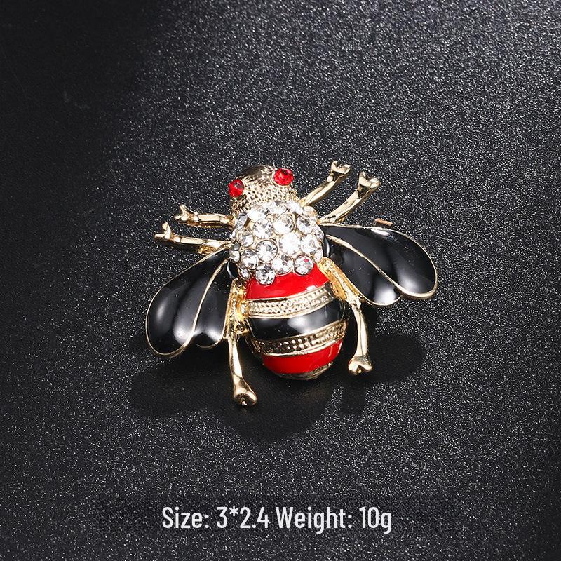 Nowy Styl Broszka Pszczoła z Kroplami Oleju - Urocza Pins Zwierzęcy na Kołnierzyki i Dodatki do Odzieży