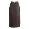 Women's High Waist A Line Midi Skirt Loose Straight Tencel Linen Summer Casual Mid Length Skirt