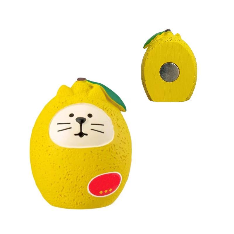 Japanese cat refrigerator sticker, grocery zakka cute bread coffee shop decoration gift miniature resin ornament