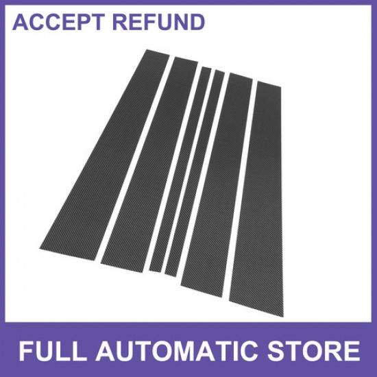 6Pcs Car Door Pillar Window Trim for Lincoln Navigator Carbon Fiber Pattern